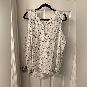 Maurices Ivory Blouse with Black Speckles